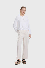 Blusa Mujer Medio Cierre Crudo