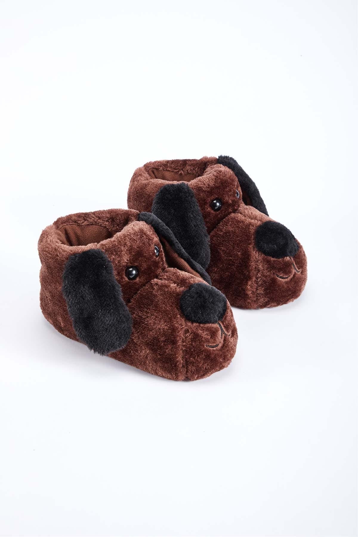 Pantufla Niño Osito Peluche Café