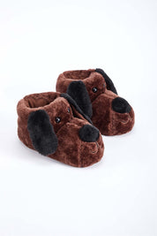 Pantufla Niño Osito Peluche Café