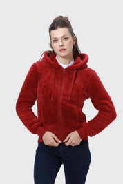 Polar Mujer Peludo Burdeo