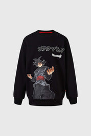 Polerón negro para niño con diseño gráfico de Dragon Ball, ideal para fanáticos.
