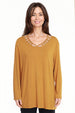 Polera Mujer Cuello Cruzado Mostaza