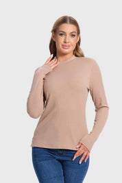 Polera Mujer Rib Taupe