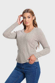 Polera Mujer Rib Camman Beige