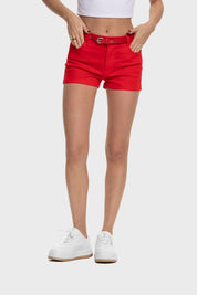 Short Mujer Cinturón Rojo