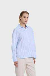 Blusa Mujer Puño Ancho Celeste