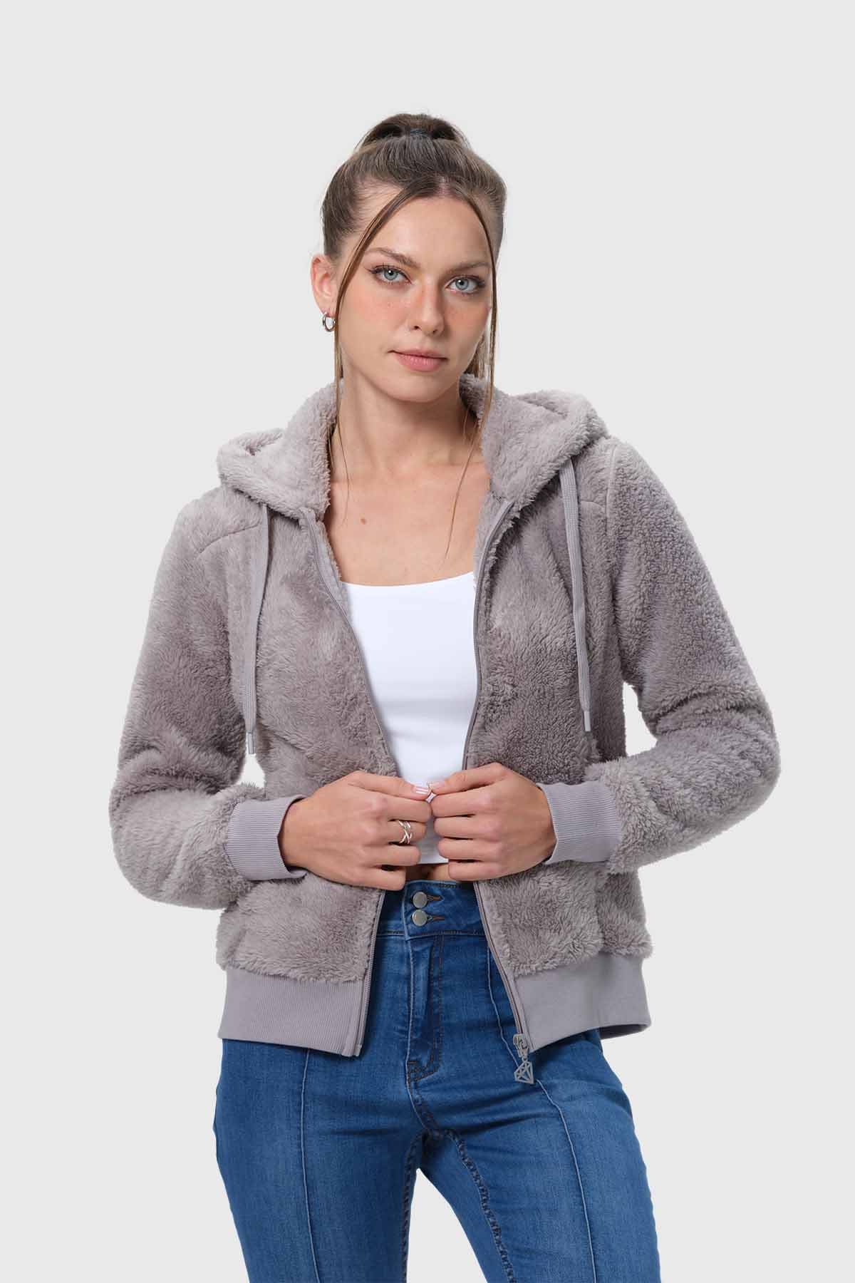 Polar Mujer Peludo Gris