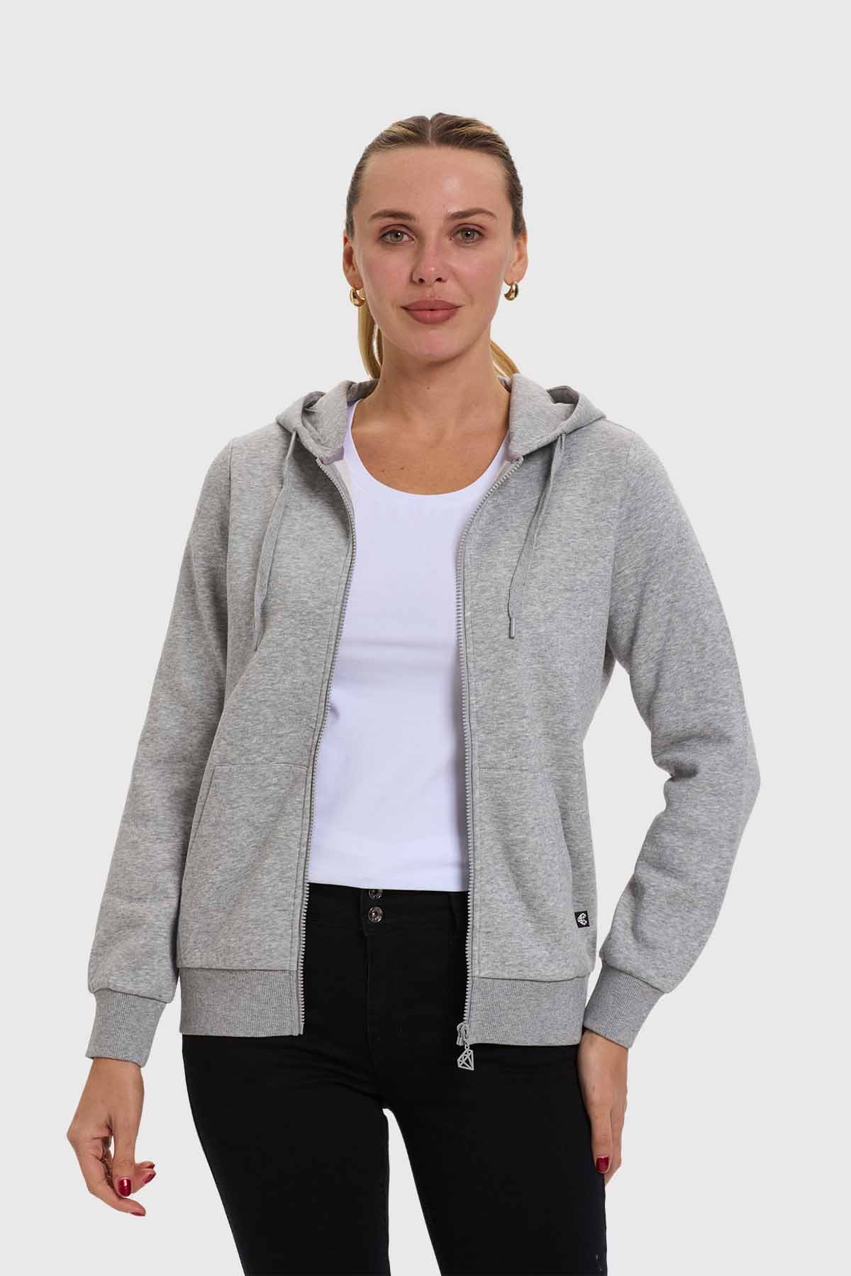 Polerón Mujer Hoodie Gris
