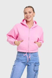 Polerón Mujer Crop Rosado