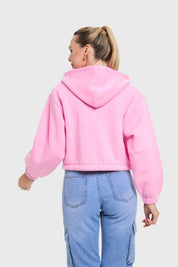 Polerón Mujer Crop Rosado