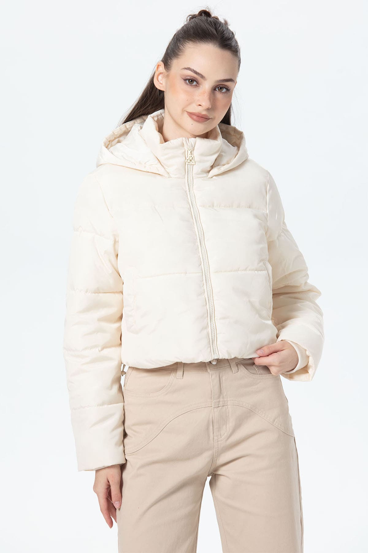 Parka Mujer Puffa Ajustable Crudo