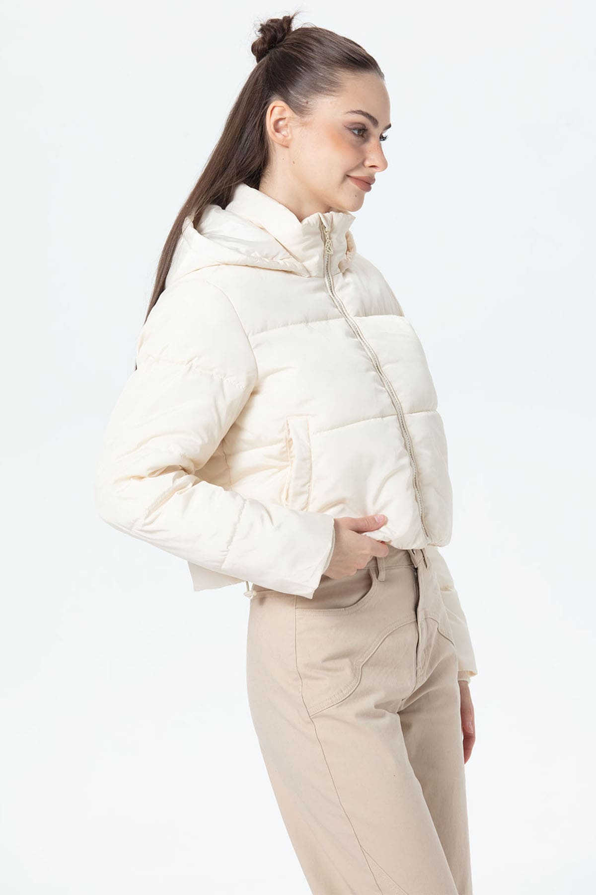 Parka Mujer Puffa Ajustable Crudo