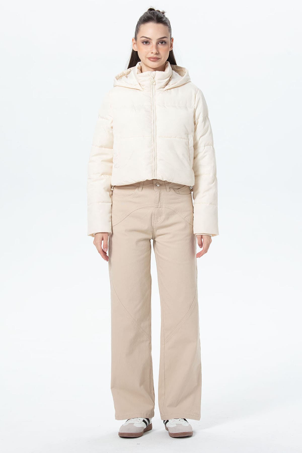 Parka Mujer Puffa Ajustable Crudo