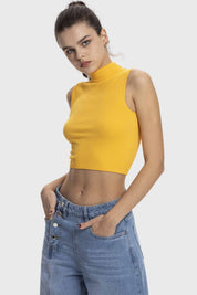 Polera Mujer Estilo Peto Mostaza