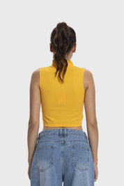 Polera Mujer Estilo Peto Mostaza