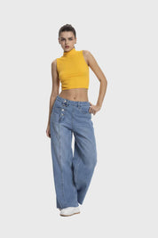 Polera Mujer Estilo Peto Mostaza