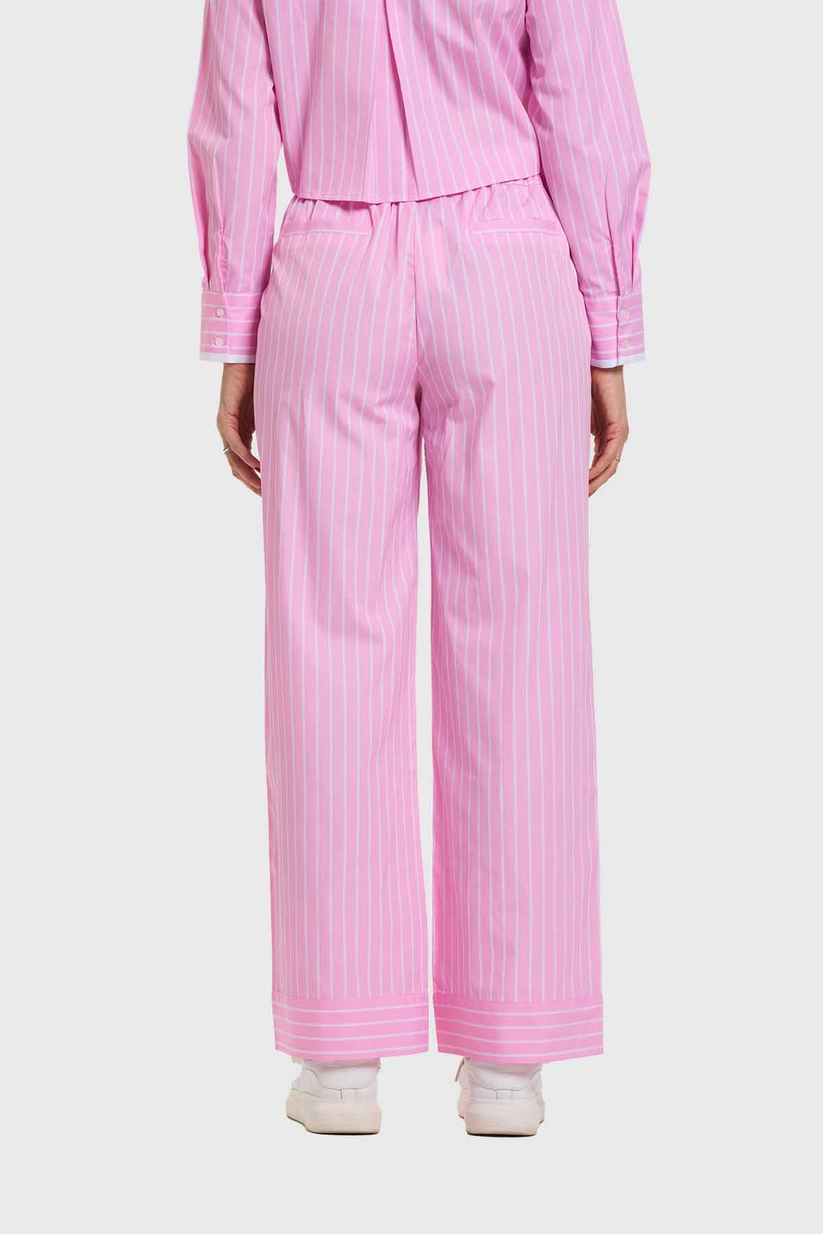 Pantalón Mujer Sastre Strass Pinza Rosado