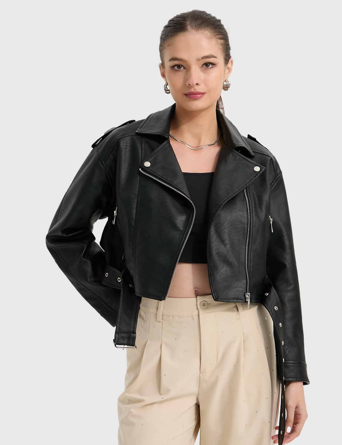 Chaqueta Mujer Biker Negro
