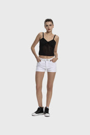 Polera Mujer Con Lazo Negro