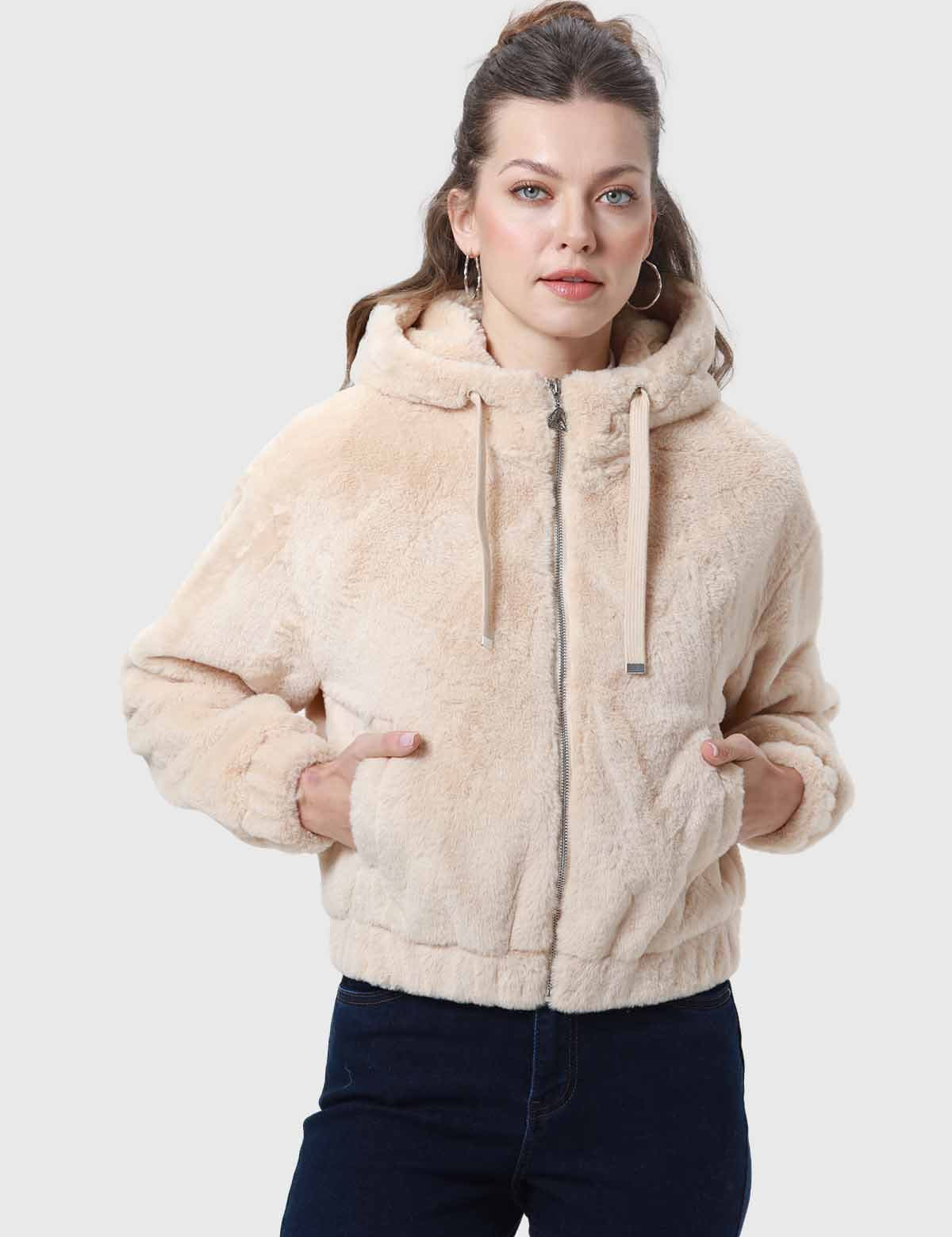 Chaqueta Mujer Polar Beige
