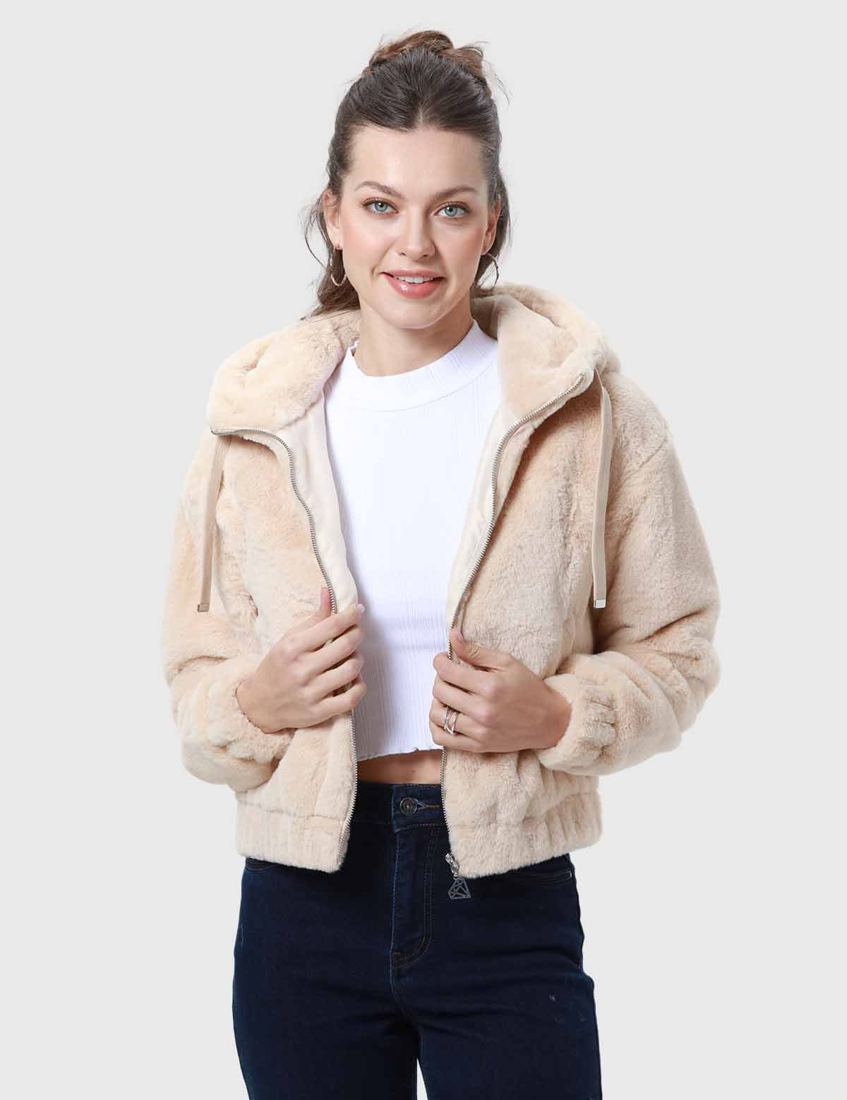 Chaqueta Mujer Polar Beige