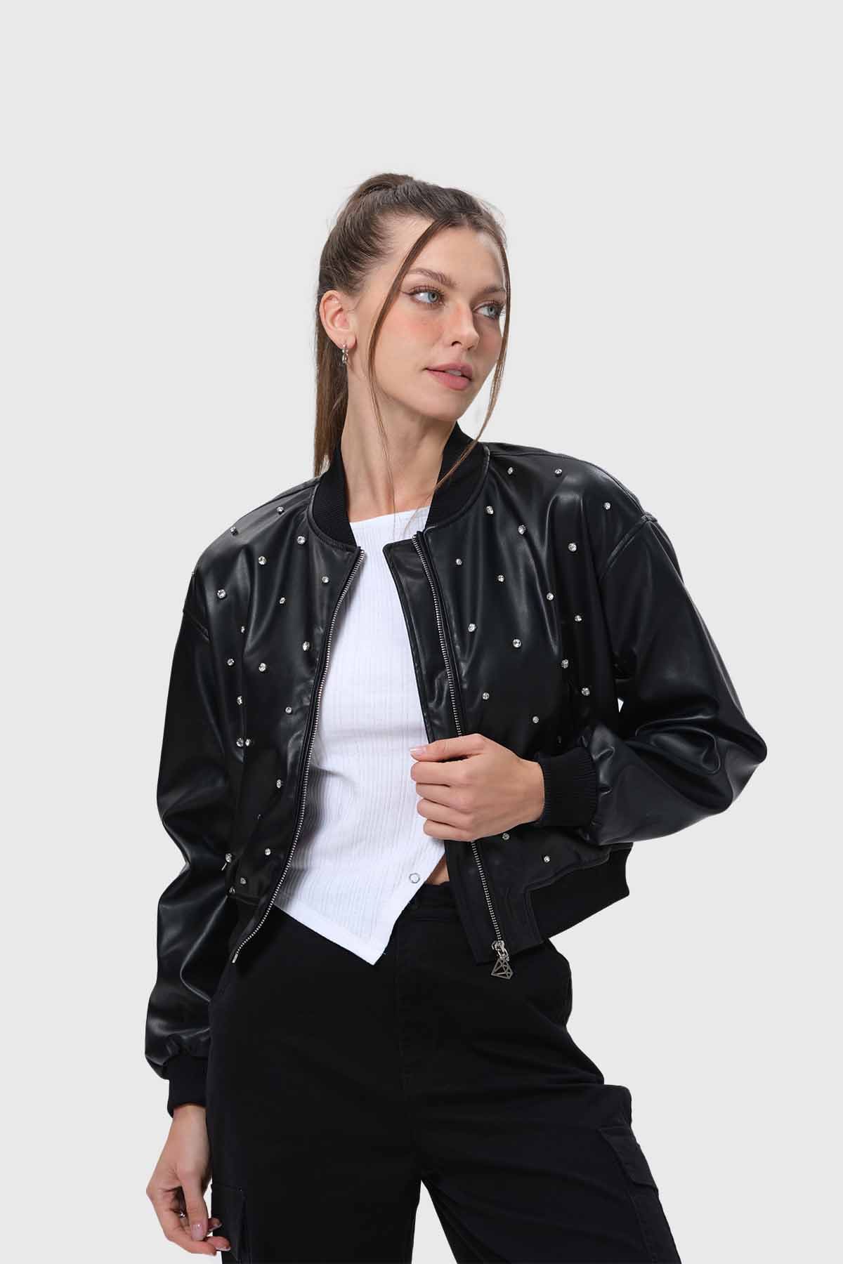 Chaqueta Mujer Bomber Negro