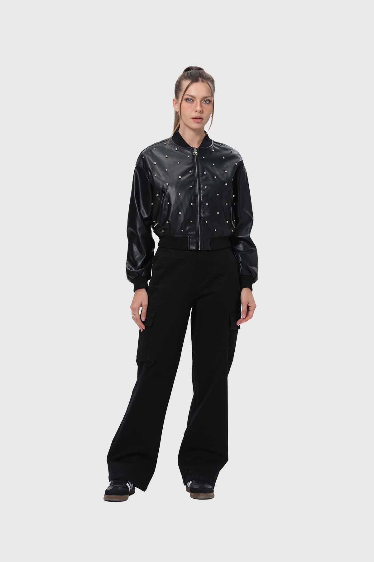 Chaqueta Mujer Bomber Negro
