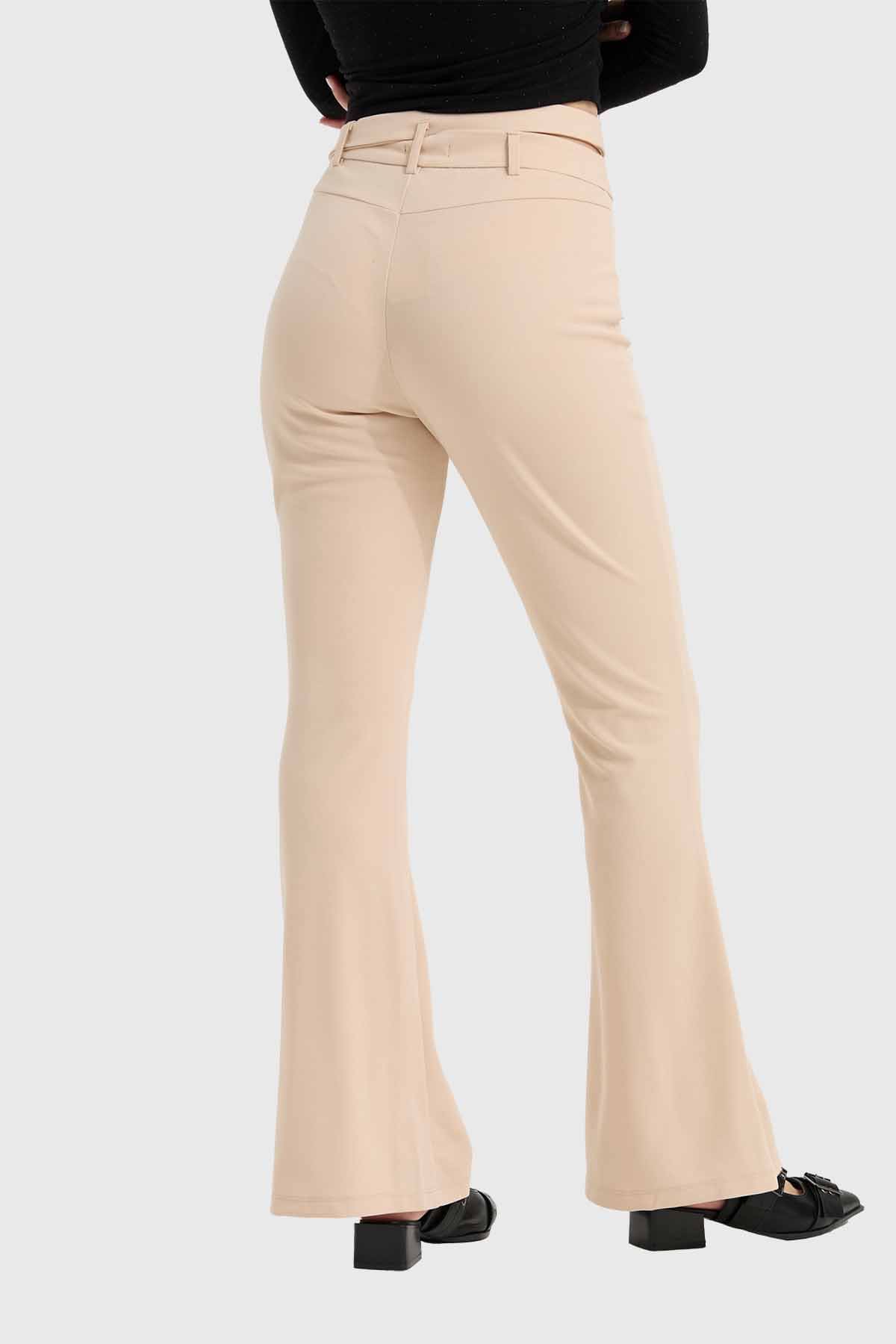 Pantalón Mujer Sastre Pretina Beige