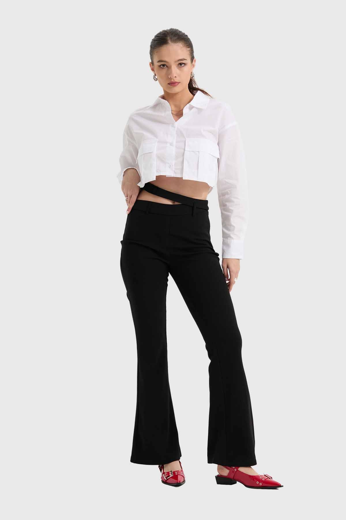 Pantalón Mujer Sastre Pretina Negro