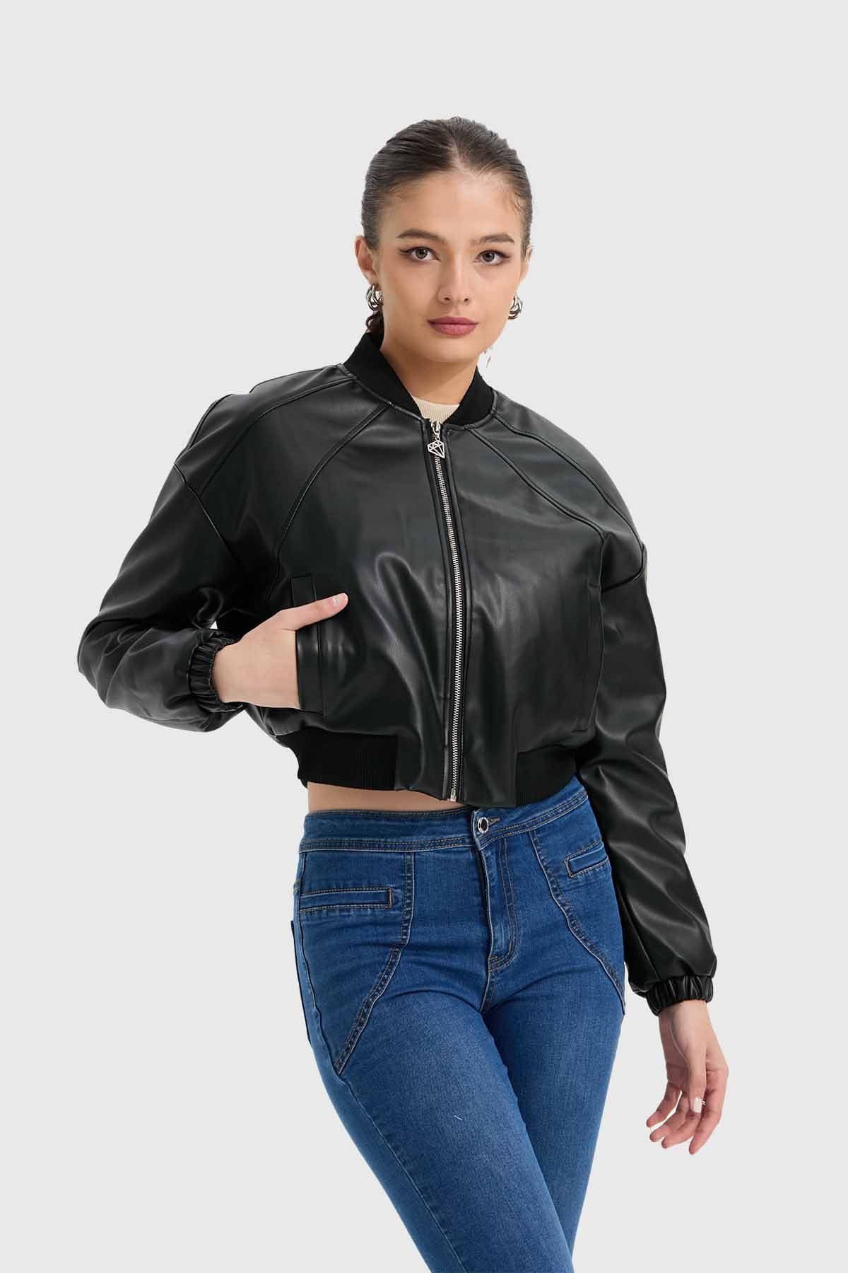Chaqueta Mujer Bomber Negro