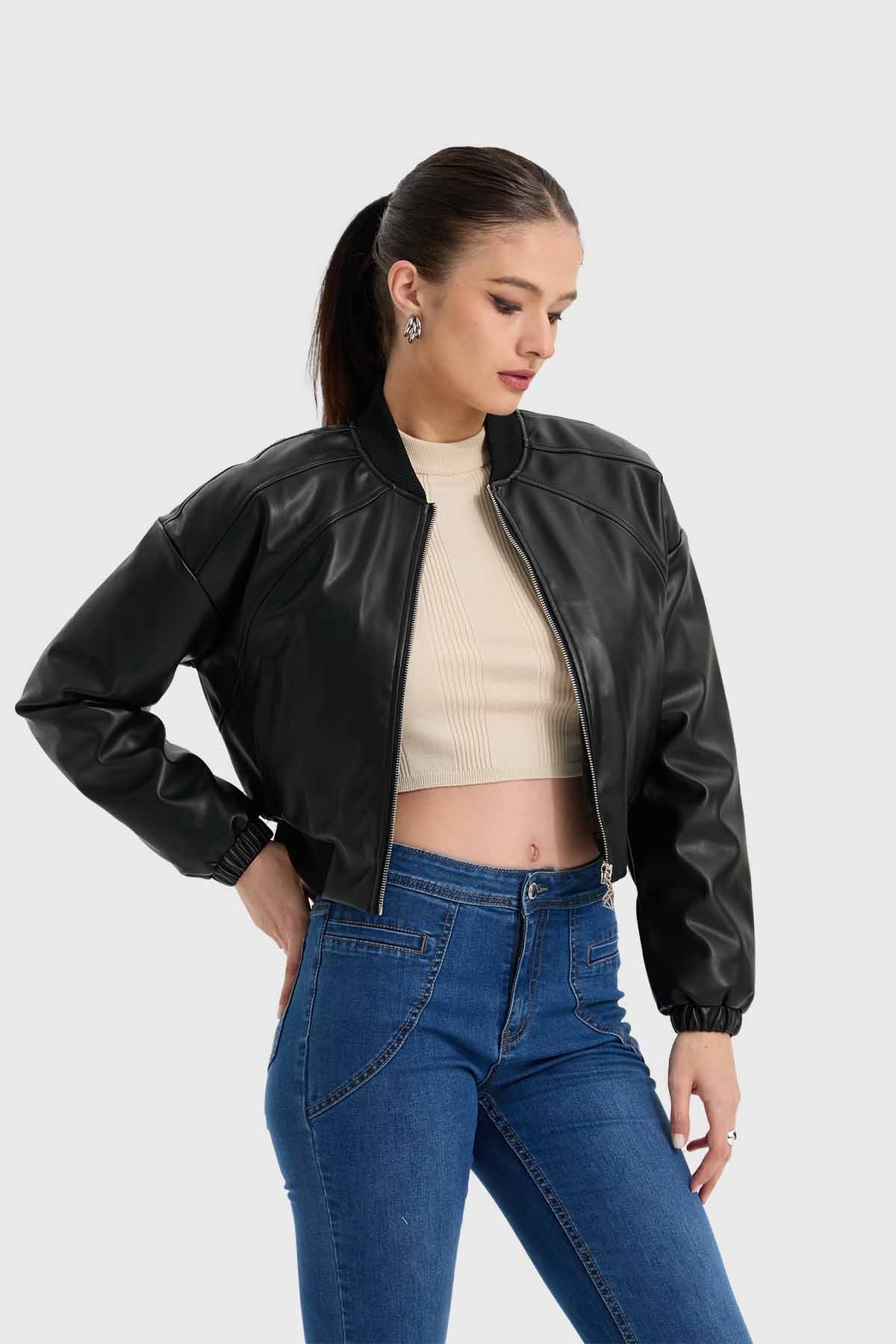 Chaqueta Mujer Bomber Negro