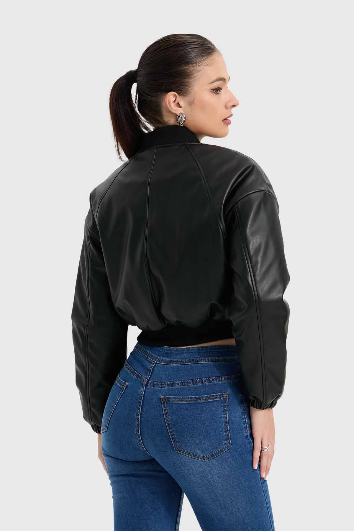 Chaqueta Mujer Bomber Negro