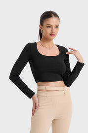 Polera Mujer Escote Cuadrado Negro