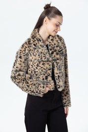 Chaqueta Mujer Peludo Café