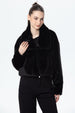 Chaqueta Mujer Peludo Negro