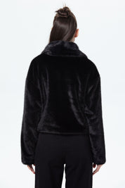 Chaqueta Mujer Peludo Negro