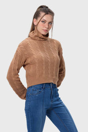 Sweater Mujer Trenzado Camel
