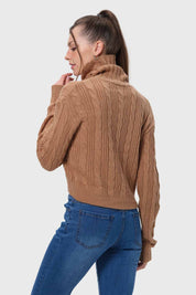 Sweater Mujer Trenzado Camel