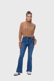 Sweater Mujer Trenzado Camel