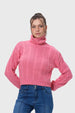 Sweater Mujer Trenzado Rosado
