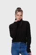 Sweater Mujer Trenzado Negro Fsp Iv