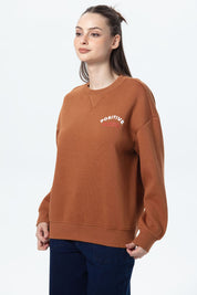 Polerón Mujer Oversize Print Café