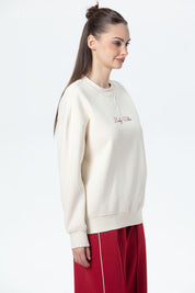Polerón Mujer Oversize Print Crudo