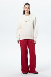Polerón Mujer Oversize Print Crudo