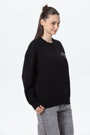 Polerón Mujer Oversize Print Negro