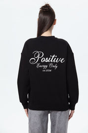 Polerón Mujer Oversize Print Negro