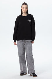 Polerón Mujer Oversize Print Negro