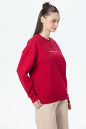 Polerón Mujer Oversize Print Rojo