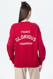 Polerón Mujer Oversize Print Rojo