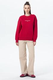 Polerón Mujer Oversize Print Rojo